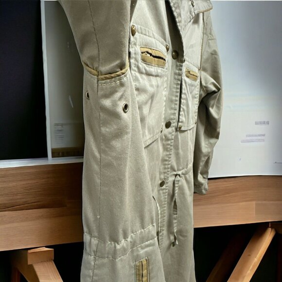 VTG SERGIO VALENTE SNAP UP ORANGE KHAKI TRENCH SPY DOWNTOWN TRENCH RETRO COAT SM - Picture 7 of 14